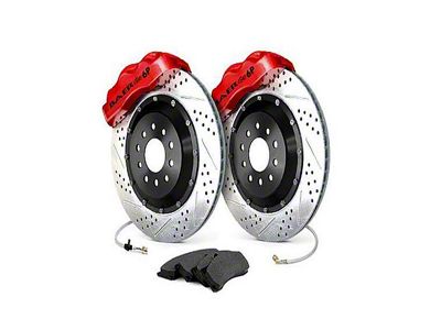 Baer Pro+ Rear 5-Lug Big Brake Kit with 14-Inch Rotors; Red Calipers (60-87 C10, C15 w/ OE Large Pattern 10/12-Bolt C-Clip Housing Ends)