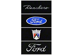 Floor Mats, Embroidered, Loop, 2Pcs, Ranchero, 1959-1973