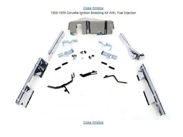 1960 Corvette Ignition Shielding Kit Without Fuel Injection (Convertible)