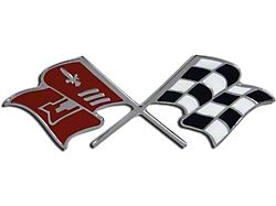 Tailgate Emblem, Crossed Flags, For Vehicles With 348ci Engine (1960 El Camino)