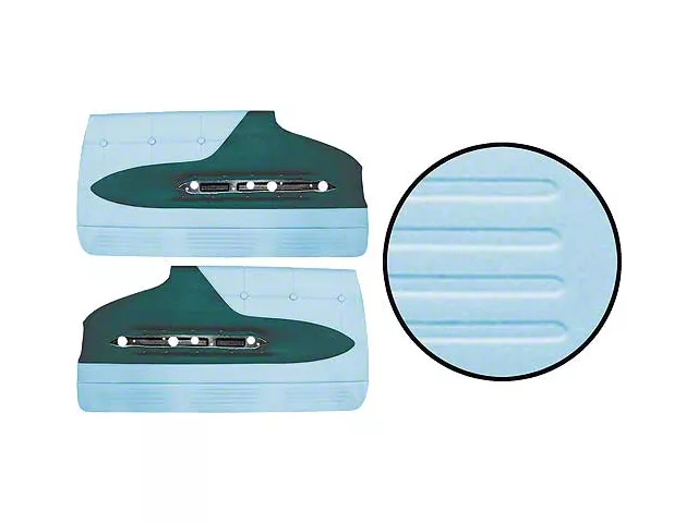 1960 Ford Thunderbird Door Trim Panels, Dark Turquoise 17 & Light Turquoise 18, Trim Code 57