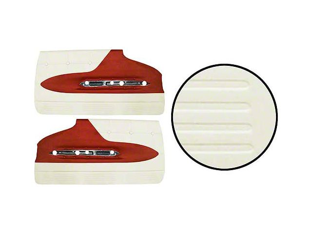 1960 Ford Thunderbird Door Trim Panels, Red 14 & White 13, Trim Code 55