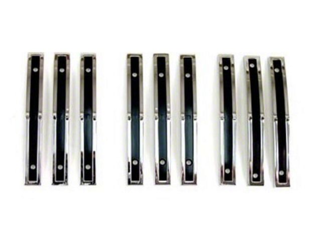 1960 Ford Thunderbird Quarter Panel Ornaments, Vertical Bars, Early Style With Holes