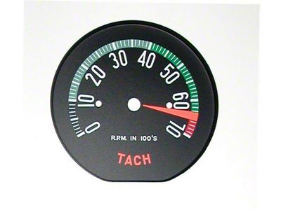 1960E Corvette Tachometer Face, High RPM