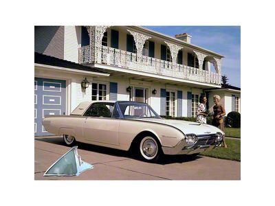 1961-1963 Ford Thunderbird Quarter Glass For 2Door Hard Top and Convertible, Left Side