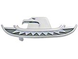 1961-1963 Ford Thunderbird Trunk Lock Ornament Key Hole Cover, Chrome With Black & White Paint, Coupe