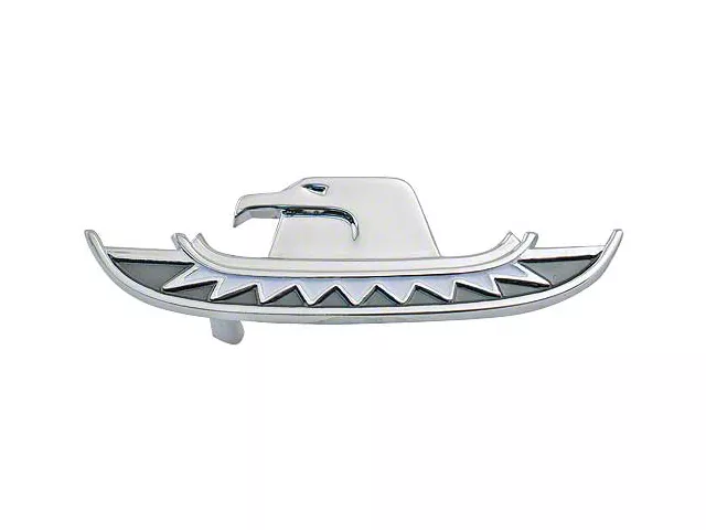 1961-1963 Ford Thunderbird Trunk Lock Ornament Key Hole Cover, Chrome With Black & White Paint, Coupe