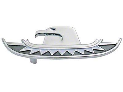 1961-1963 Ford Thunderbird Trunk Lock Ornament Key Hole Cover, Chrome With Black & White Paint, Coupe