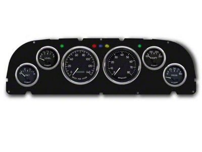 1961-1963 Chevrolet Truck New Vintage USA 6 Gauge 1940 Series Package - 140 MPH Programmable Speedometer with Tachometer, Oil Pressure, Water Temp, Fuel and Volt Meter - Black