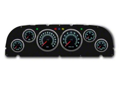 1961-1963 Chevrolet Truck New Vintage USA 6 Gauge 1969 Series Package - 140 MPH Programmable Speedometer with Tachometer, Oil Pressure, Water Temp, Fuel and Volt Meter - Black