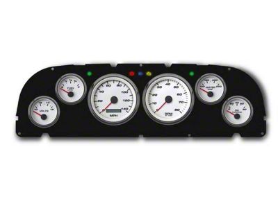 1961-1963 Chevrolet Truck New Vintage USA 6 Gauge Performance Series Package - 140 MPH Programmable Speedometer with Tachometer, Oil Pressure, Water Temp, Fuel and Volt Meter - White