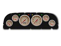 1961-1963 Chevrolet Truck New Vintage USA 6 Gauge Woodward Series Package - 140 MPH Programmable Speedometer with Tachometer, Oil Pressure, Water Temp, Fuel and Volt Meter - Beige