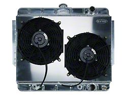 Fullsize Cold Case Aluminum Radiator, Big 2 Row, With Fans & Shroud (61-65 Impala)
