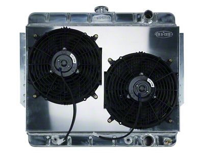 1961-1965 Chevy Impala Fullsize Cold Case Aluminum Radiator, Big 2 Row, With Fans & Shroud