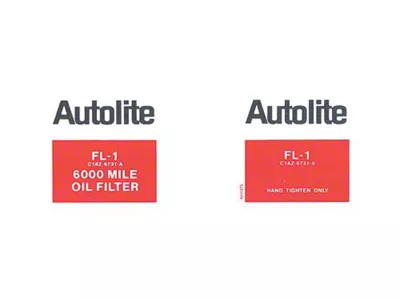 1961-1970 Ford Thunderbird Autolite FL-1 Oil Filter Decal