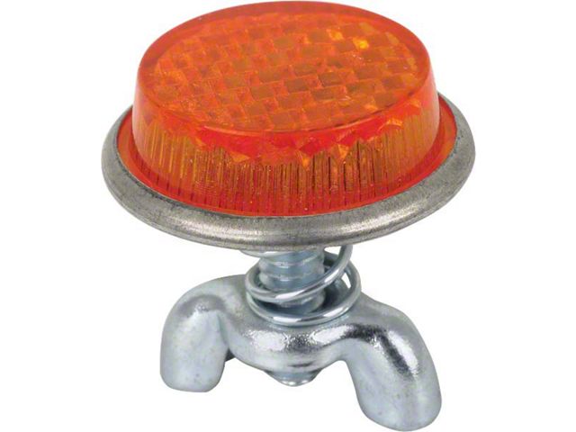 License Plate Bolt & Wing Nut W/ Amber Reflector