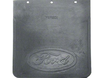 1961-67 Ford Econoline Mud Flap, Rubber-Embossed Ford Script, 9-3/4 X 10-3/4