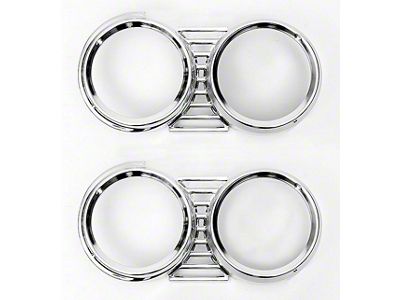 1961 Chevy United Pacific Headlight Bezels Aluminum