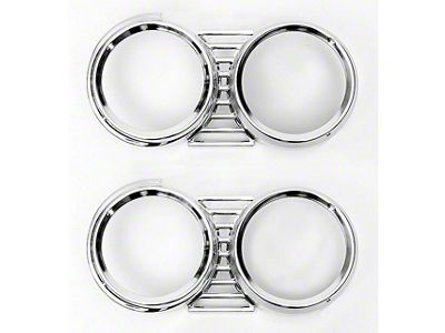 1961 Chevy United Pacific Headlight Bezels Aluminum