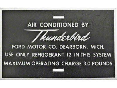 1961 Ford Thunderbird Aluminum Air Conditioner Hose Tag