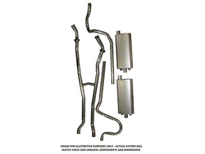1961 Ford Thunderbird Exhaust System, 2 Pipe, Without Resonators, 61 Th