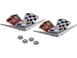 1962-1963 Corvette Fender Emblems Crossed-Flags 