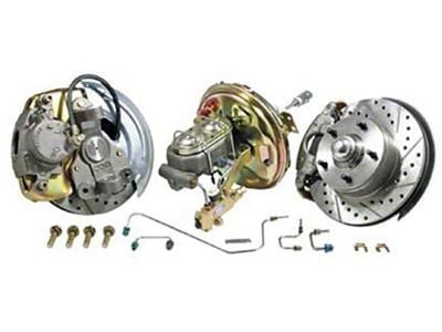 1962-1964 Chevy Nova Power Disc Brake Conversion Kit, Complete, Front, 9 Booster, Drop Spindle