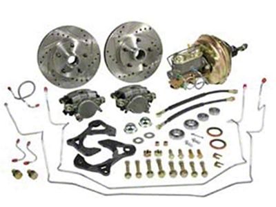 1962-1964 Chevy Nova Power Disc Brake Conversion Kit, Complete, Front, 9 Booster, Stock Spindle
