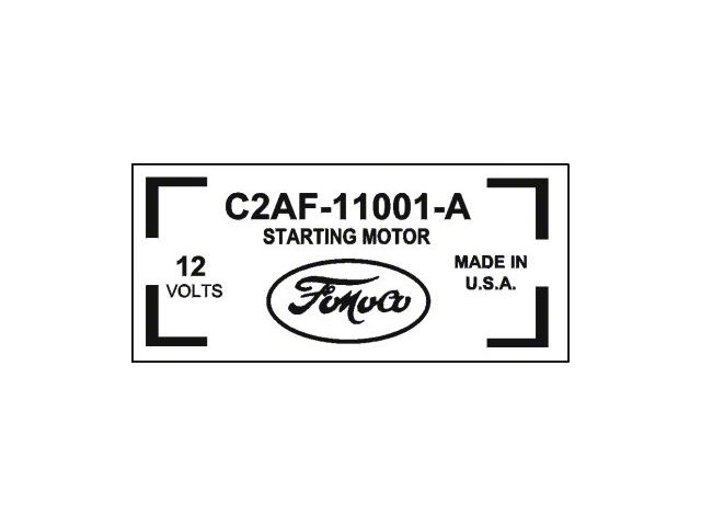 1962-1965 Ford Thunderbird Starter Decal