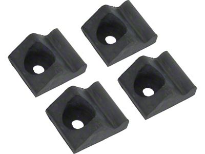 OPR 1962-63 Ford Falcon, Mercury Comet, Ranchero Hood Bumpers - Black Rubber Molded Over Metal Base - On Hood - Set Of 4