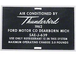Aluminum Air Conditioner Hose Tag (1962 Ford Thunderbird)