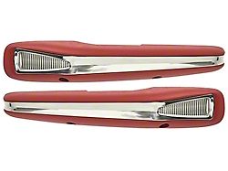 Arm Rest Pad, Deluxe With Stainless Steel Trim, Red, Pair (1962 Country Sedan; 1962 Country Squire; 1962 Galaxie; 1962 Galaxie 500)