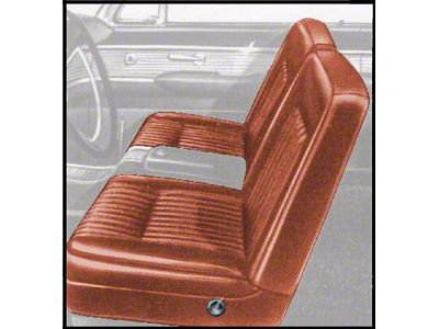 1962 Ford Thunderbird Front Bucket Seat Covers, Vinyl, Medium Chestnut Metallic Rust 28, Trim Code 59