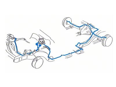 1963-1964 Chevy-GMC Truck 2WD 1/2-Ton Standard Cab Longbed Dual Master Cylinder Manual Drum Complete Brake Line Set 10pc, Stainless Steel