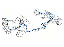 1963-1964 Chevy-GMC Truck 2WD 1/2-Ton Standard Cab Shortbed Dual Master Cylinder Manual Drum Brake Line Set 10pc, OE Steel