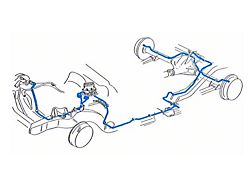 1963-1964 Chevy-GMC Truck 2WD 1/2-Ton Standard Cab Longbed Dual Master Cylinder Manual Drum Complete Brake Line Set 10pc, OE Steel