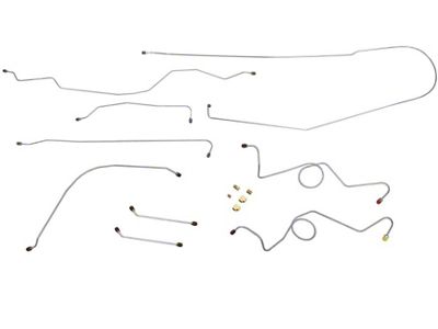 1963-1964 Chevy-GMC Truck 2WD 1/2-Ton Standard Cab Longbed Dual Master Cylinder Power Drum Complete Brake Line Set 10pc, OE Steel
