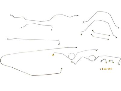 1963-1964 Chevy-GMC Truck 2WD 1/2-Ton Standard Cab Shortbed Power Disc Conversion Brake Line Set 11pc, OE Steel