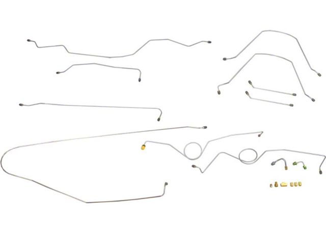 1963-1964 Chevy-GMC Truck 2WD 1/2-Ton Standard Cab Shortbed Power Disc Conversion Brake Line Set, Stainless Steel