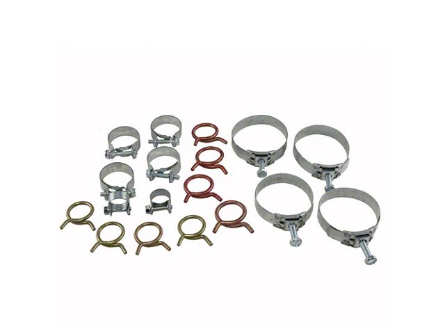 1963-1965 Corvette Radiator And Heater Hose Clamp Kit With 327ci Hi-Performance And With Air Conditioning