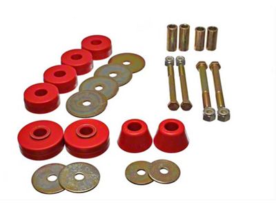 1963-1966 Chevy-GMC Truck Cab Mount Bushings, 1/2 Ton 2WD, Red