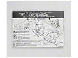 1963-1966 Corvette Jacking Instruction Decal For Cars With Standard Wheels