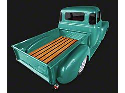 1963-1966 Chevy-GMC Short Fleetside Bed In A Box Kit With Unfinished Red Oak, Polished Stainless Steel Strips And Polished Stainless Steel Hardware
