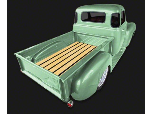 1963-1966 Chevy-GMC Short Stepside BedWoodX Kit with Prefinished Pine, Plain Steel Strips And Zinc Hardware