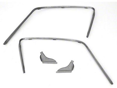 1963-1967 Corvette Door Jamb Drip Rail Set Coupe With Extensions (Sting Ray Sports Coupe)