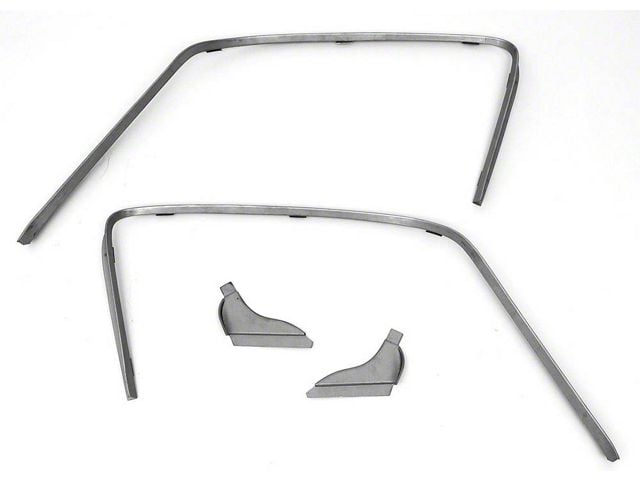 1963-1967 Corvette Door Jamb Drip Rail Set Coupe With Extensions (Sting Ray Sports Coupe)