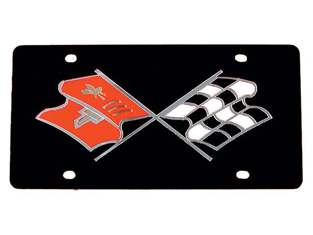1963-1967 Corvette License Plate Acrylic With Early Crossed-Flags Logo