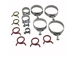 1963-1967 Corvette Radiator And Heater Hose Clamp Kit With 327ci WithoutSpecial Hi-Performance And With Air Conditioning 