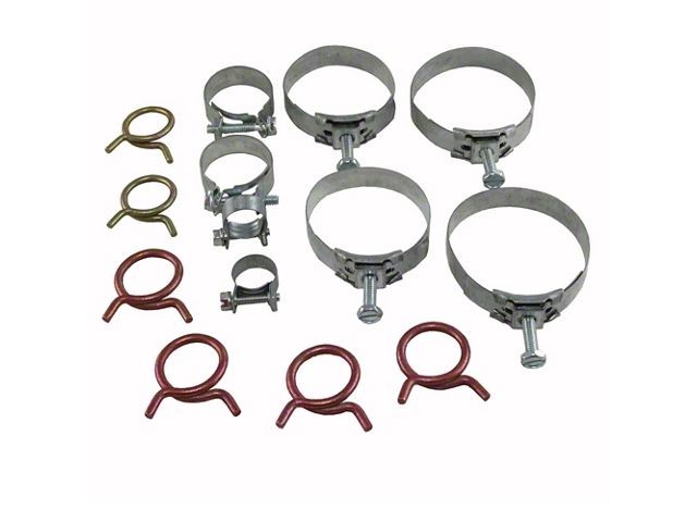 1963-1967 Corvette Radiator And Heater Hose Clamp Kit With 327ci WithoutSpecial Hi-Performance And With Air Conditioning