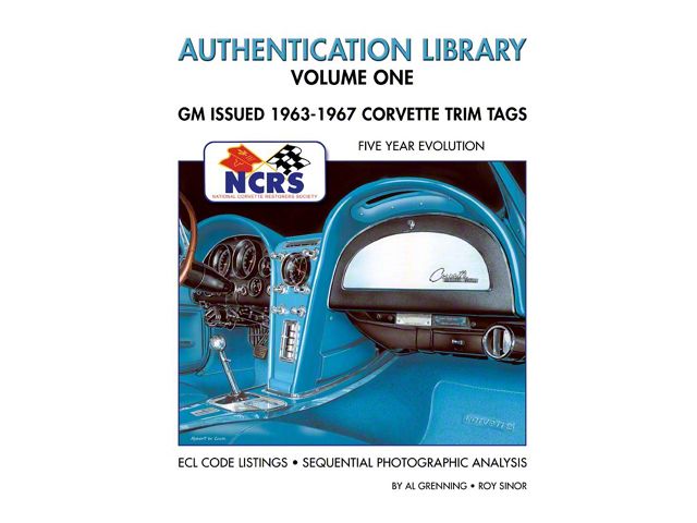 1963-1967 Corvette Trim Tags, NCRS Authentication Library
